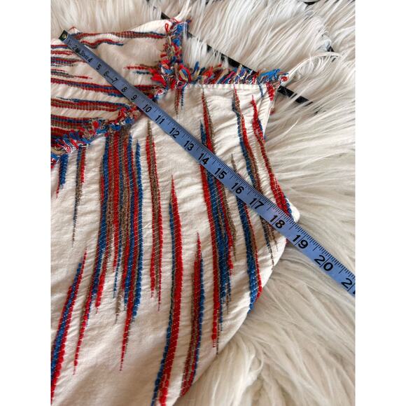 Anthropologie Thml Women's Fringe Handkerchief Hem Tank Top Multicolor SZ Medium - Picture 8 of 11